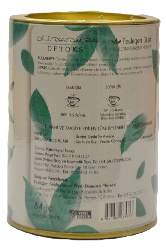 Süzen Poşet Detoks Çayı 84 g