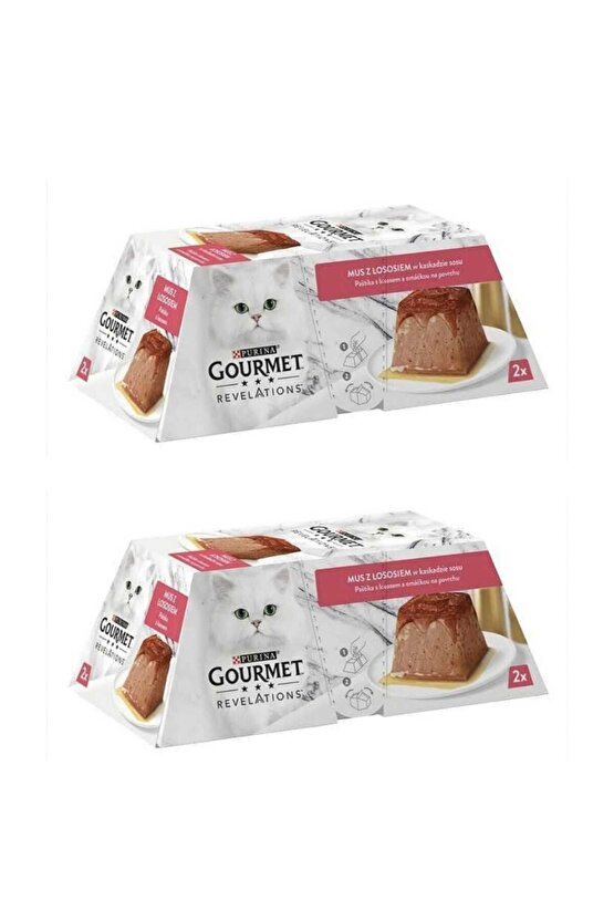 Revelations Mousse Somonlu Sosla Kaplı Lezzet Kedi Ödül Yaşmama 2x57 Gr 114 Gr X 2 Paket