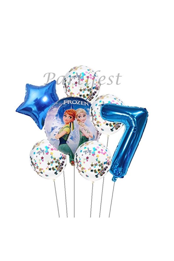 Frozen Balon Set Karlar Ülkesi Folyo Balon Set Konsept Doğum Günü Set 7 Yaş Balon
