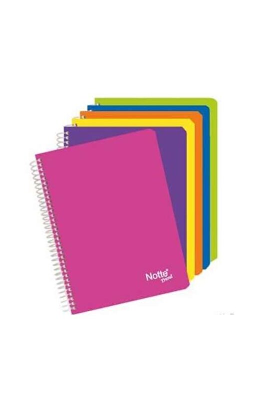 A-4 Spiralli Defter Plastik Kapak Helezon Çizgili 72 Yaprak 721 DFN-2817 12 Li (1 Paket 12 Adet)