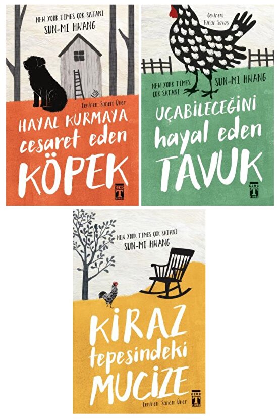 Sun-mi Hwang 3 Kitap Set  Hayal Kurmaya Cesaret Eden Köpek - Uçabileceğini Hayla Eden Tavuk - Kiraz