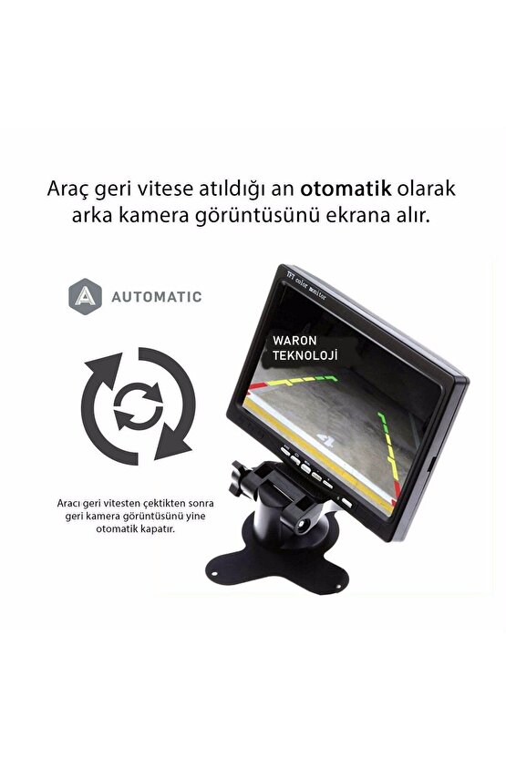 Araç Geri Görüş Kamera Ve Monitör Seti Seti 7 Inc Tek Bölge