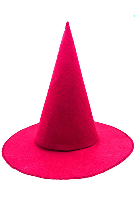 Himarry Pembe Fuşya Renk Keçe Cadı Şapkası Yetişkin Çocuk Uyumlu 35x38 Cm