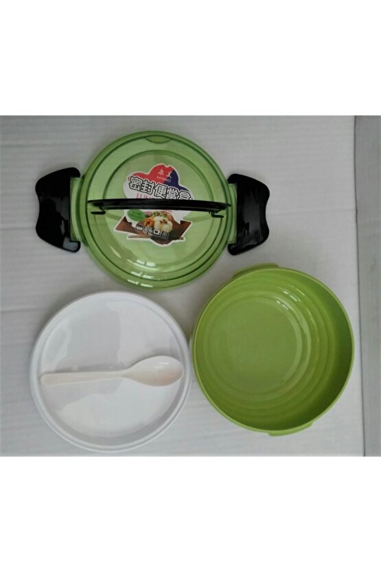 Leva Lüx Beslenmesaklama Kutusu + 1 Kaşık Yeşil Renk -hm60