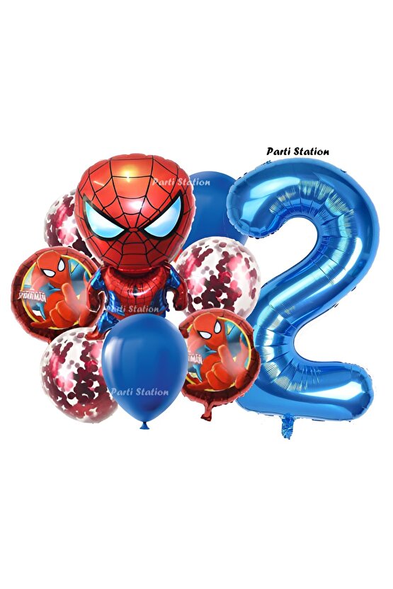Spiderman Yıldız Balonlu 2 Yaş Konsept Doğum Günü
