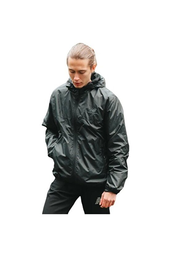 MNJ3236 Bk Rüzgarlık Yağmurluk Jacket Erkek Mont Siyah V2