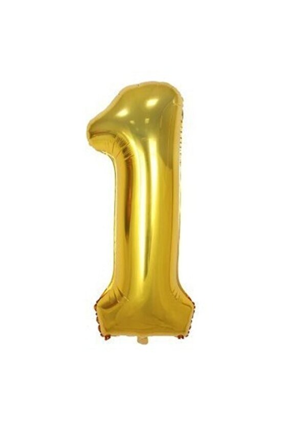 40 Inç 100 Cm ( 1 ) Bir Rakamı Folyo Balon Gold