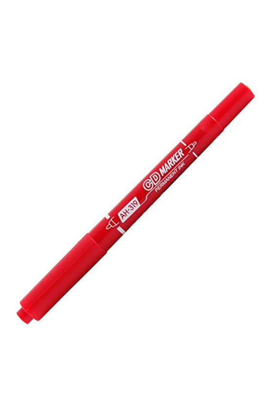 Permanent Cd Kalemi Çift Taraflı Kırmızı Ah-319 (12 Li Paket)