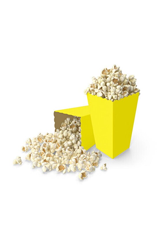 Sarı Karton Popcorn Mısır Cips Kutusu 8 Adet