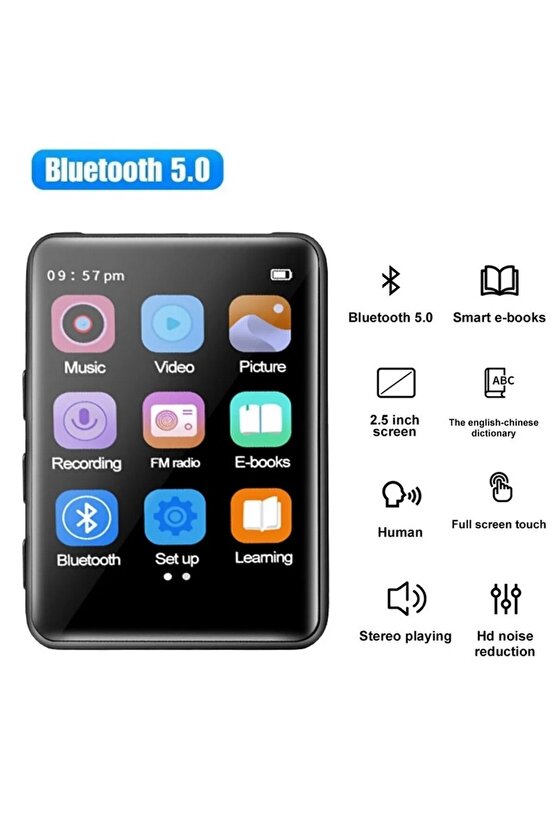 Dokunmatik Ekranlı Bluetooth Lu Mp3 Mp4 Player Dahili Hoparlör Müzik Çalar 4gb Hafızalı Mp Player