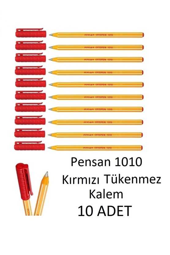1010 Kırmızı Tükenmez Kalem Ofispen 10 Adet