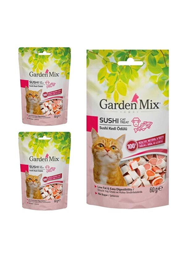 Neo Pet Market Garden Mix Kuzulu ve Balıklı Sushi Kedi Ödülü 60 Gr X 3 Adet