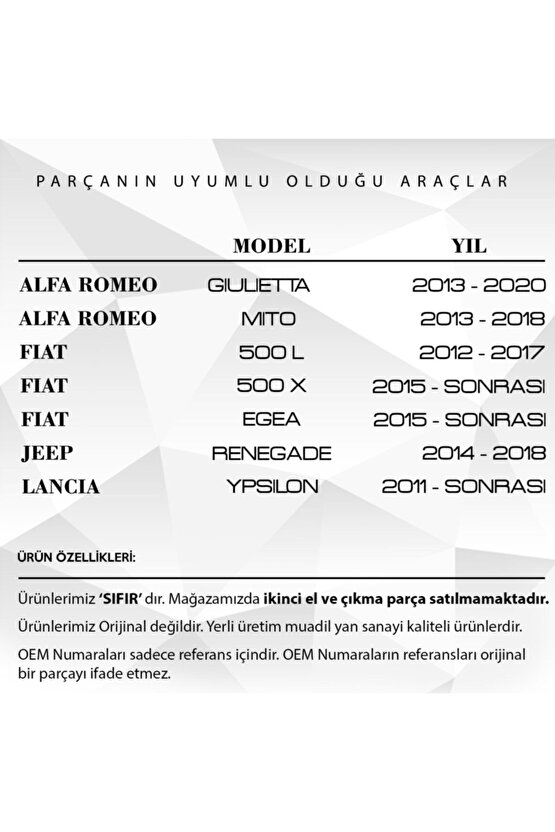 Alfa Romeo Giulietta, Fiat Egea Için Tavan Anten Çubuğu