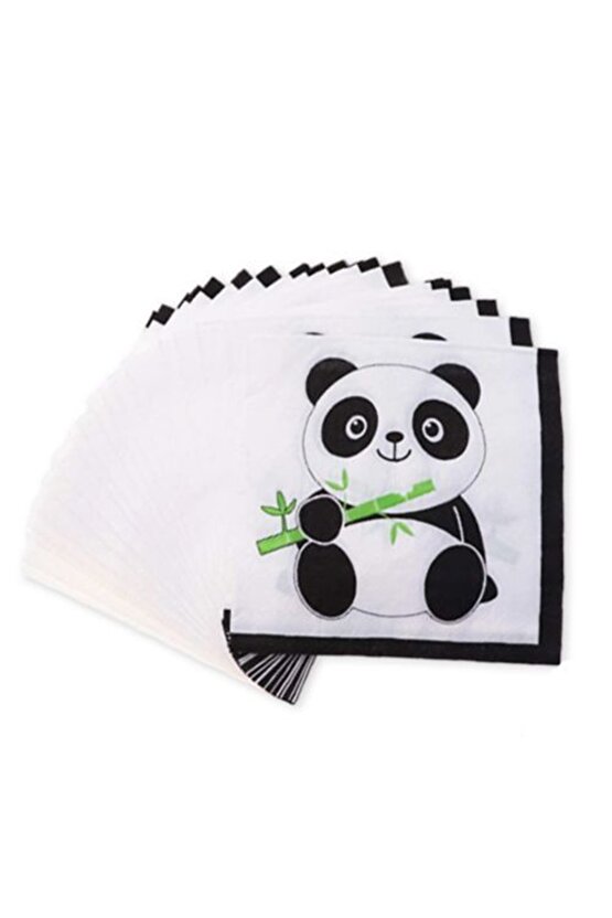 Panda Kağıt Peçete 20 Adet Panda Konsept Doğum Günü Parti Malzemeleri