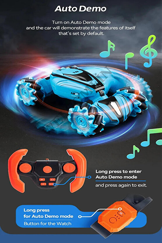 Oyuncak Bileklik Kontrollü Süper Hızlı Drift Atan 6 Eksen Şarjlı Işıklı Sesli Çok Fonksiyonlu Araba