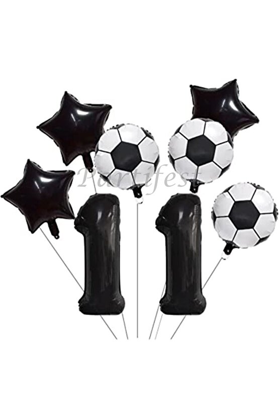 Futbol Konsept 11 Yaş Balon Set Maç Konsept Doğum Günü Set Yaş Balon Set