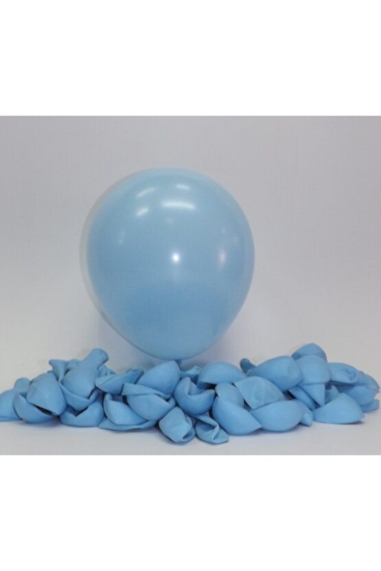 5 Inç MİNİK LATEX  Balon 12,5 Cm Çap 20 Adet MACARON MAVİ
