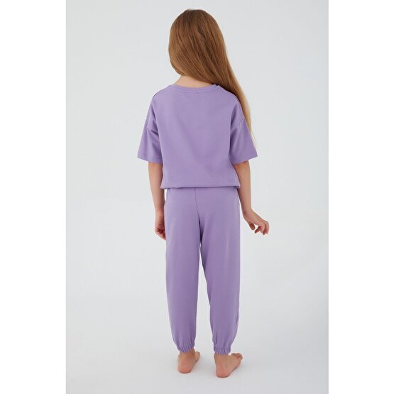 U.s. Polo Assn Sea Blue Kırık Beyaz Kız Çocuk Kısa Kol Pijama Takım