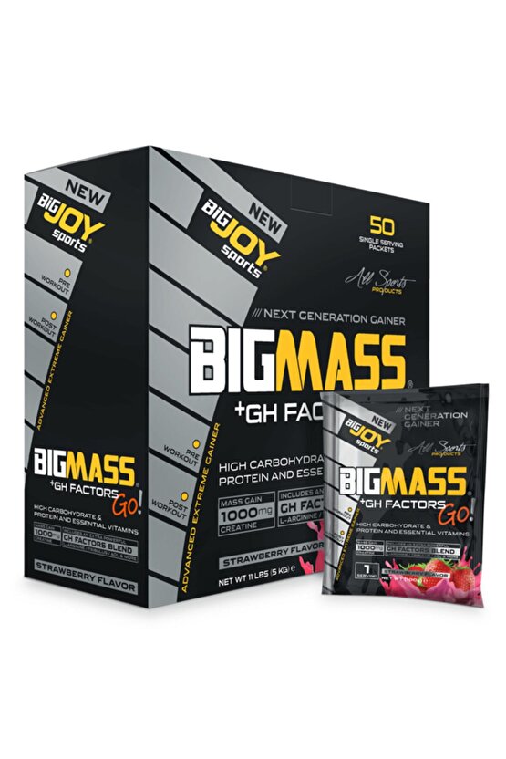 Bigjoy Bigmassgo Gh Factors 5000 Gr 50 Paket Mass Gainer Çikolatalı Karbonhidrat Tozu