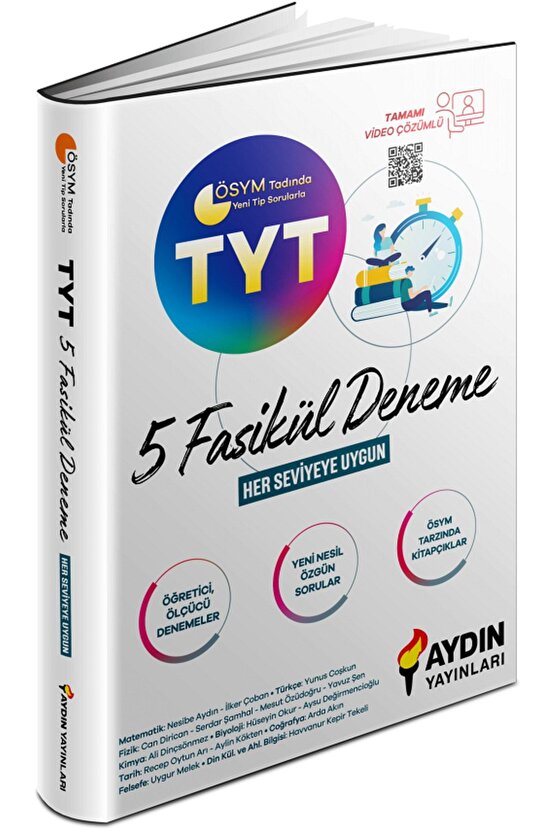 Aydın YKS TYT 5 Fasikül Deneme Video Çözümlü Aydın Yayınları