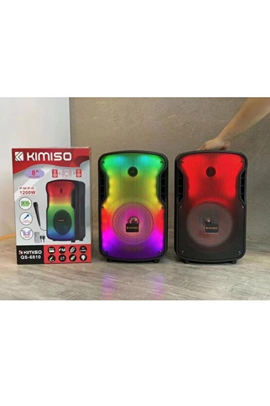 Mikrofonlu Bluetooth Hoparlör Led Işıklı Uzaktan Kumandalı Sd Kart Usb