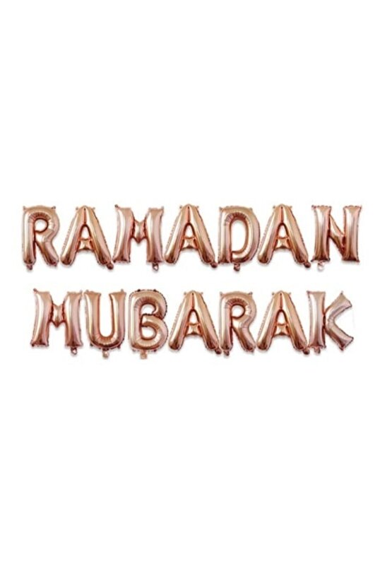 Ramadan Mubarak ( Ramazan Bayramı Mübarek Olsun ) Ramazan Bayramı Rose Gold Folyo Balon Set
