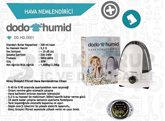 Dodo Humid OdaHava Nemlendirici Su Hazneli Soğuk Buharlı