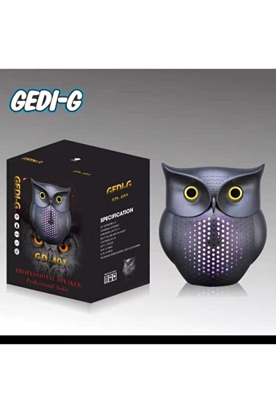 Baykuş Model Kablosuz Hoparlör Led Işıklı Bluetooth Speaker Gd-692