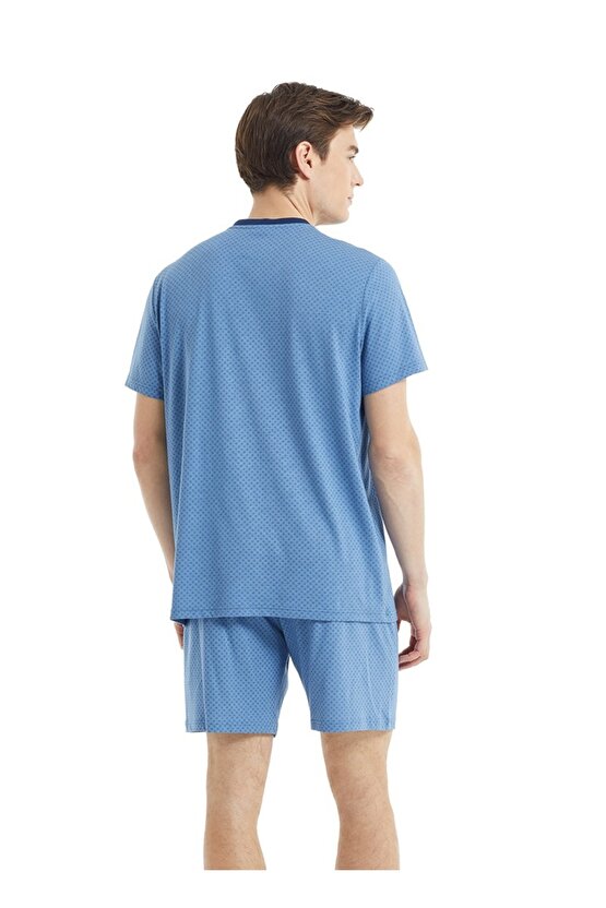 Erkek Pijama Takımı 30811 Mavi