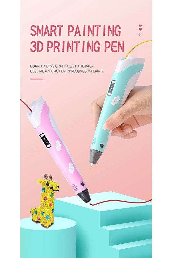 3d Pen 3 Boyutlu Yazıcı Kalem 3 Renk X 3 Metre Filament 3d Printing Pen