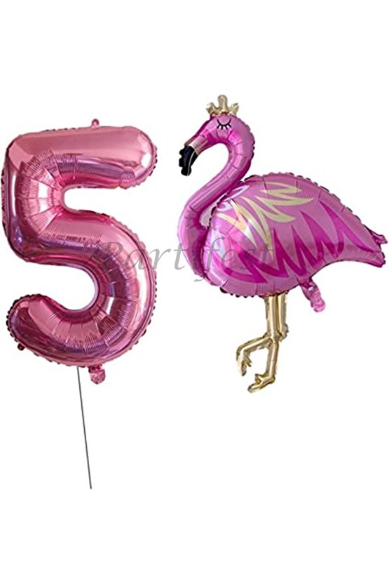 Flamingo Balon Set Flamingo Folyo Balon Set Konsept Doğum Günü Set 5 Yaş Balon