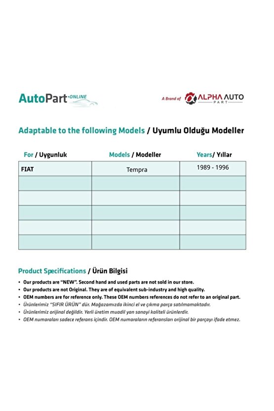 Fiat Tempra Için Çamurluk Sinyali-sarı
