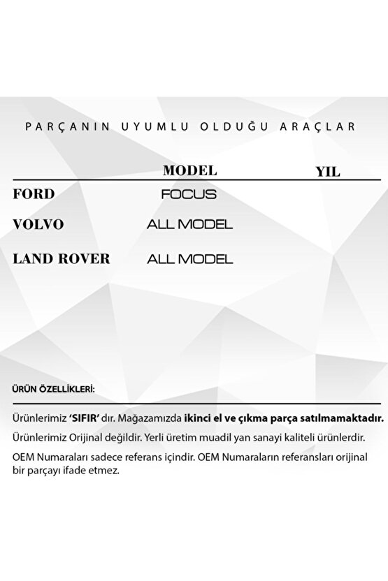 Ford Focus, Volvo, Land Rover Için Araba Kapı Kilit Motoru