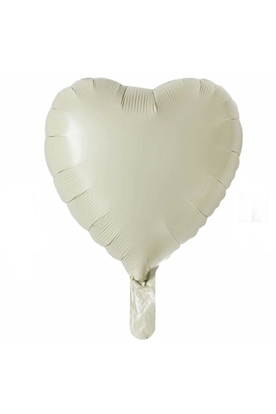 DENİZ KUMU KREM kalp folyo balon 18 inç 45 cm 1 adet