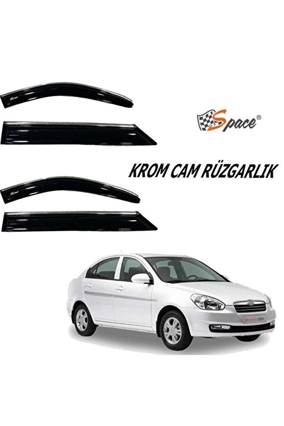 Hyundaı Accent Era Krom Cam Rüzgarlığı 1.2mm 2006- 4lü  Caru431