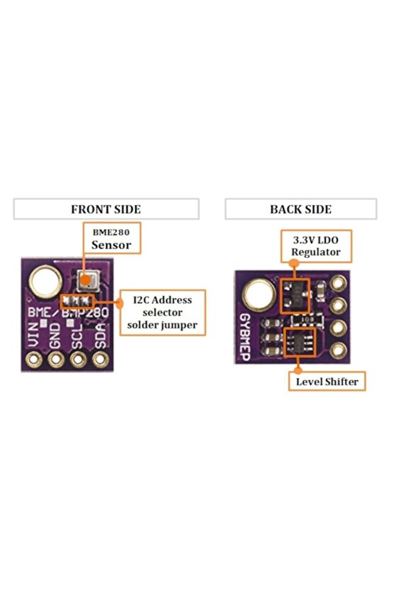 Sıcaklık Nem Ve Barometrik Basınç Sensörü Bme-280 Bme280 5 Volt