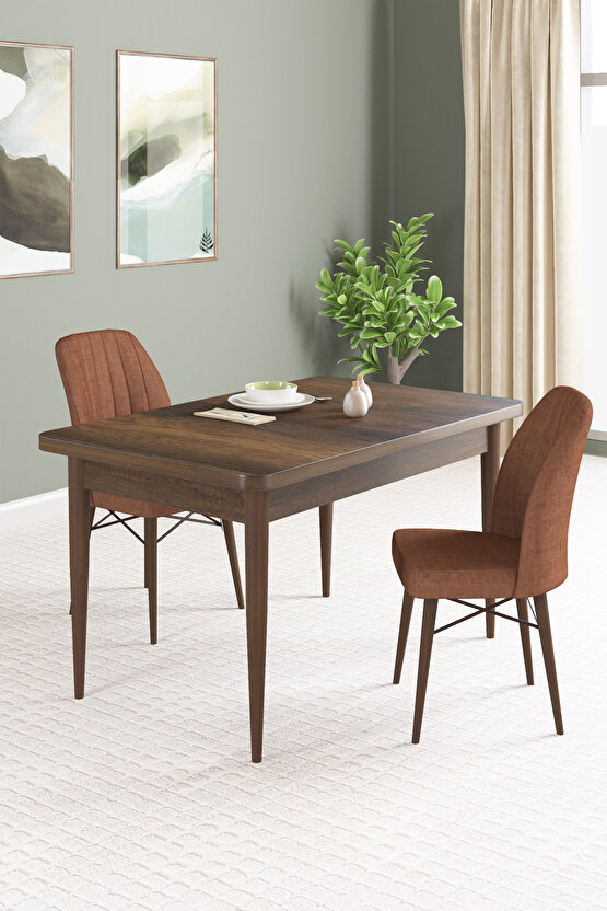 Vena Barok Desen 70x110 Sabit Mutfak Masası 2 Adet Sandalye