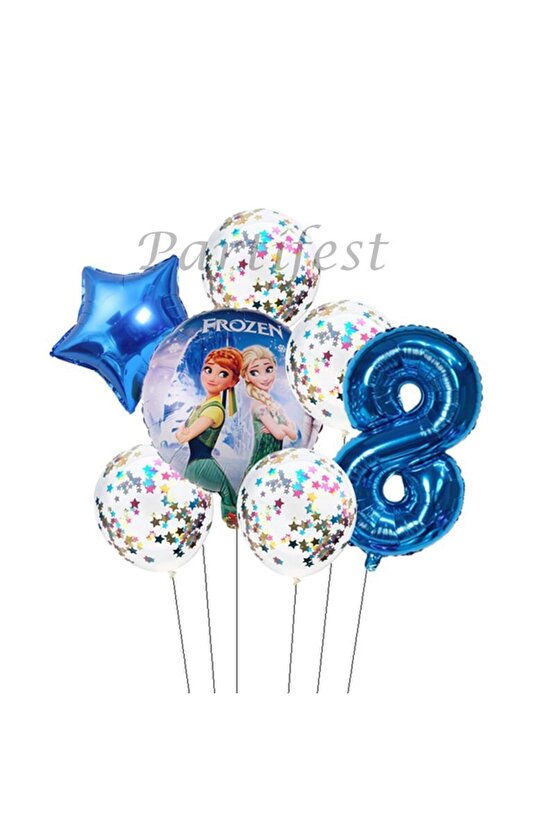 Frozen Balon Set Karlar Ülkesi Folyo Balon Set Konsept Doğum Günü Set 8 Yaş Balon
