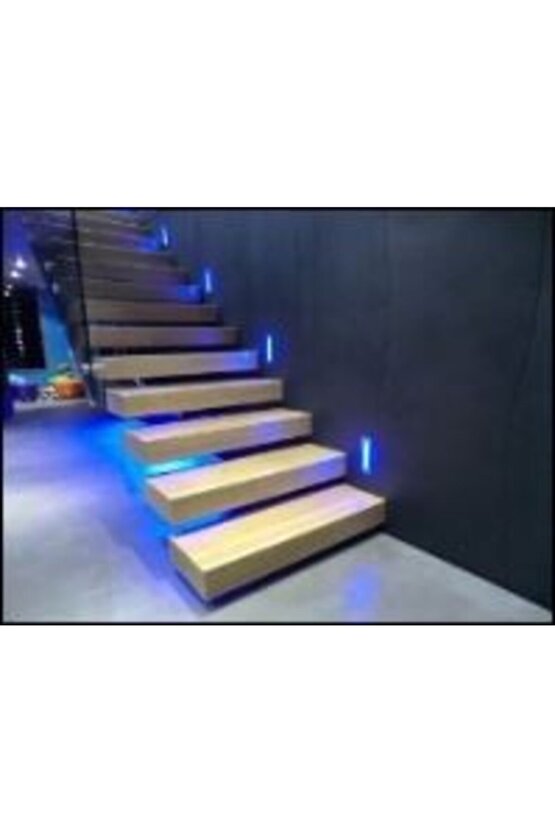 Dikdörtgen Sensörsüz Mavi Işık Led Spot Merdiven Armatürü