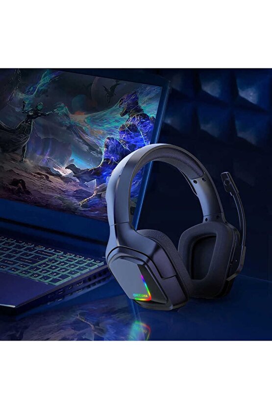 K20 Rgb Oyuncu Kulaklığı 3.5mm Işıklı Mikrofonlu Xbox Ps Pc Ios Android