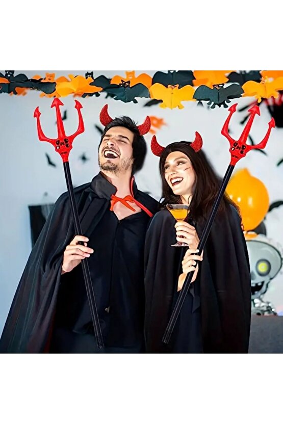 himarry Kırmızı Renk Halloween Cadılar Bayramı Çatal 107 cm