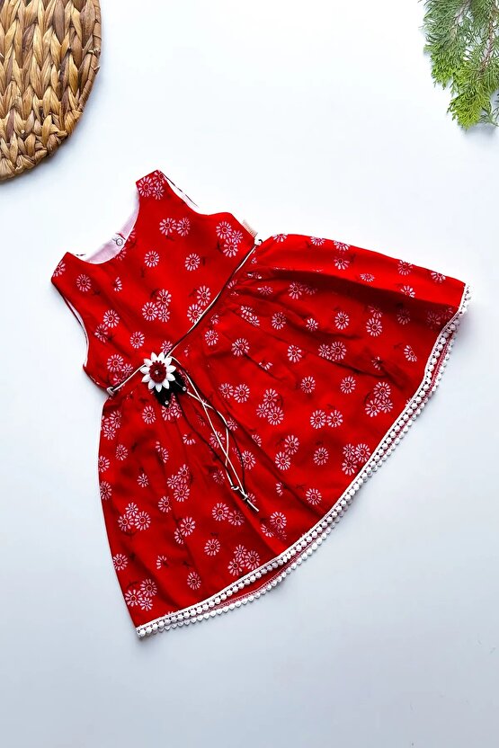 Yazlık Elbise Kısa Kollu Kız Çocuk Elbise Bebek Giyim Kız Bebek Elbise