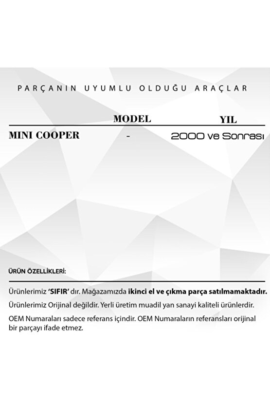 Mını Cooper Için Mil Ile Panoramik Sunroof Motor Tamir Dişlisi