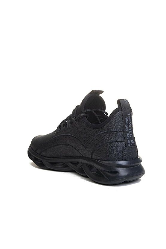 Poli Taban Rahat Siyah Sneaker Spor Ayakkabı