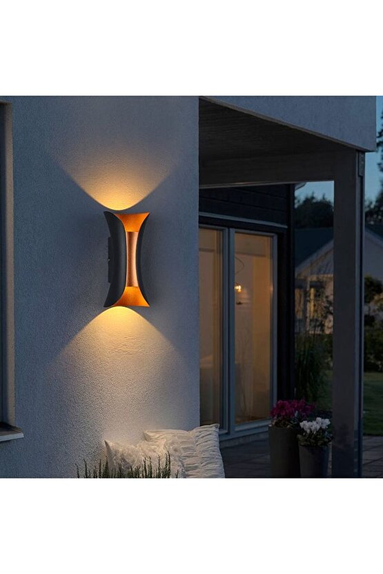 Wallled 10 Watt Alüminyum Kasa Gün Işığı Dekoratif Led Aplik Bahçe BalkonVilla Dış Cephe Armatürü