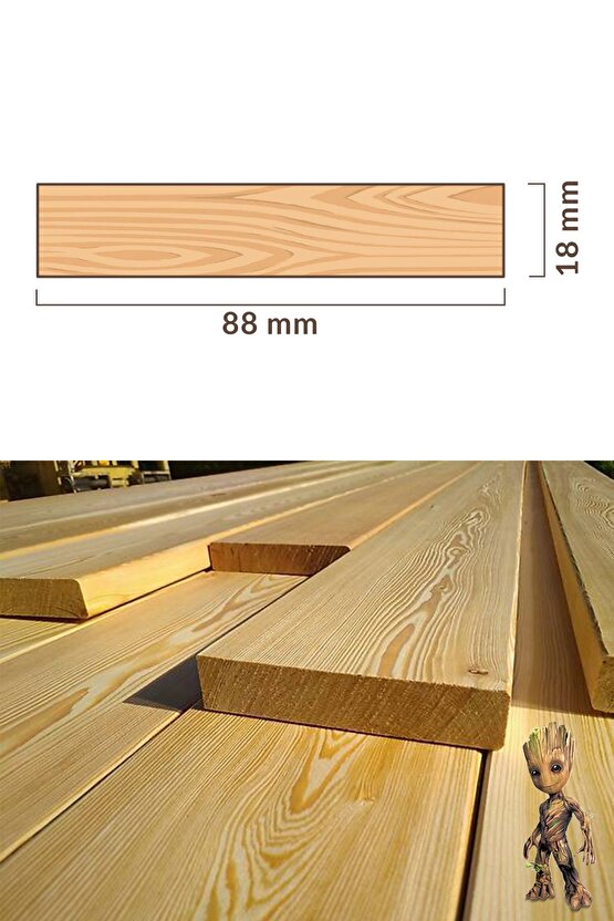 300cm 2. Sınıf Ahşap Köşeli Deck