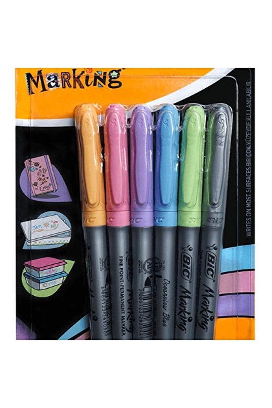 Marking Color Permanent Pastel 6 Lı Blister