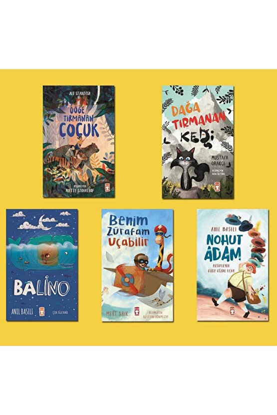 5 Kitap - Benim Zürafam Uçabilir - Nohut Adam - Balino - Dağa Tırmanan Kedi - Göğe Tırmana Çocuk