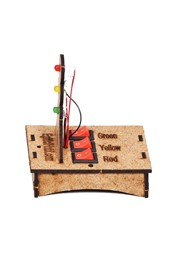 Okul Projesi-5 Led Trafik Işıkları Öğretim Seti, Paralel Bağlı Devre - Demonte Ürün