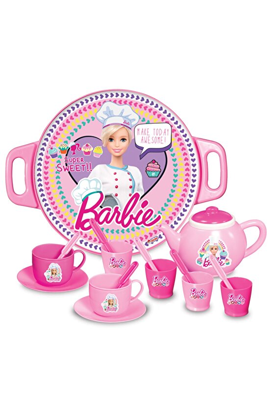 Barbie Tepsili Çay Set - Mutfak Setleri - Ev Oyuncak Setleri